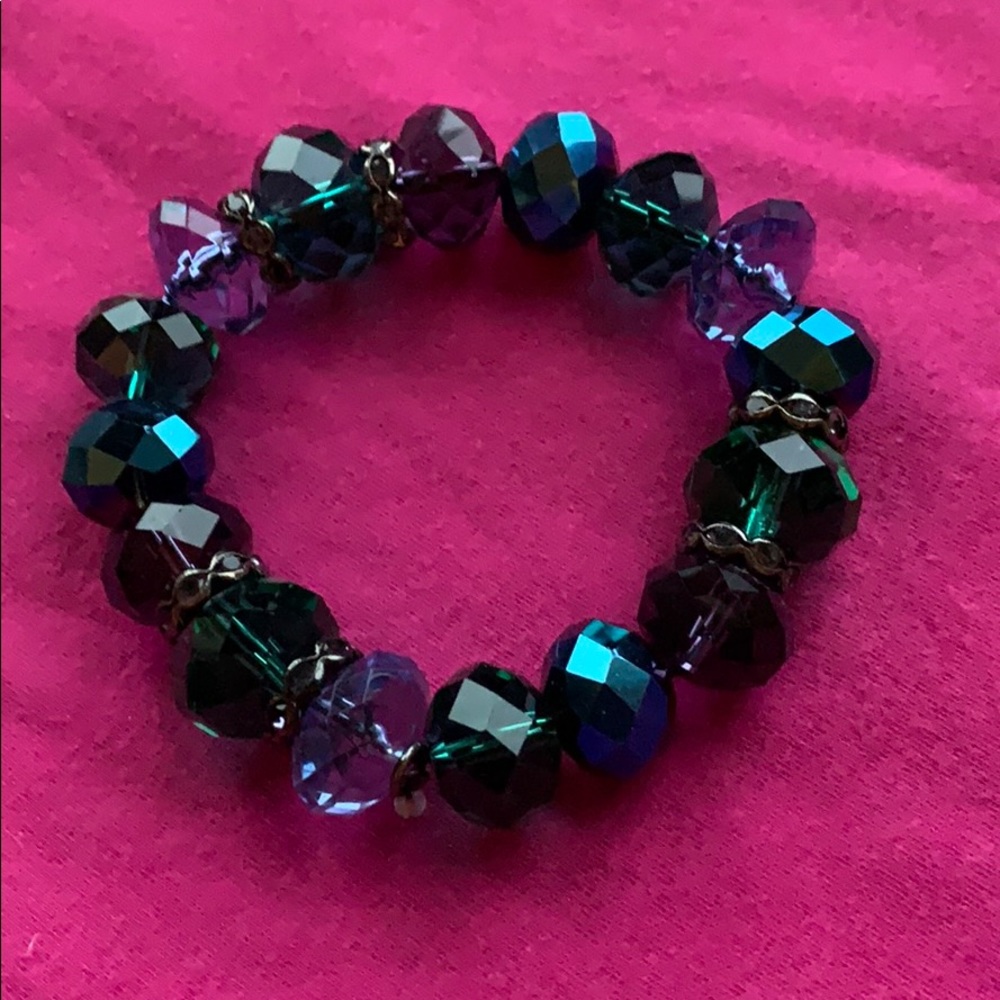 Lavender & Shades of Blue Beads Bracelet